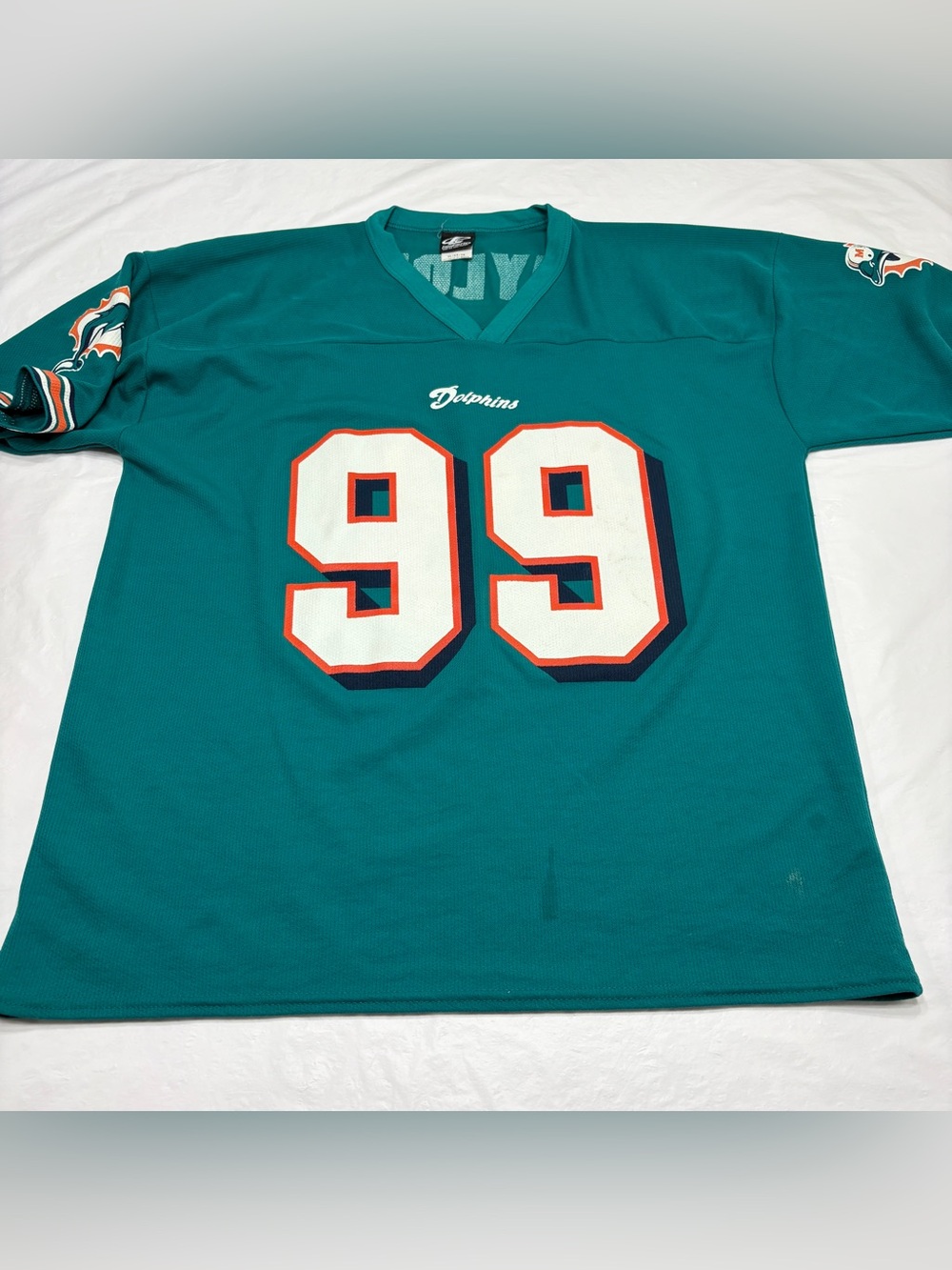 Vintage Logo Athletic Miami Dolphins Jason Taylor #99 Football Jersey Men’s XL